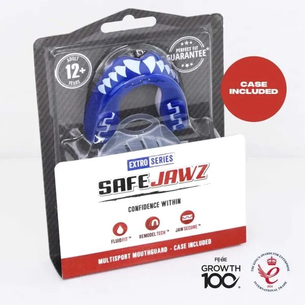 SAFEJAWZ EXTRO Chránič zubov, modrá, veľkosť