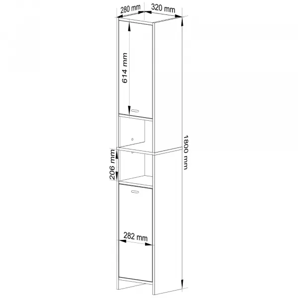 Ak furniture Koupelnová skříňka BETI 180 cm dub artisan/bílá