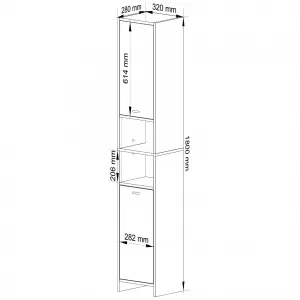 Ak furniture Koupelnová skříňka BETI 180 cm dub artisan/bílá