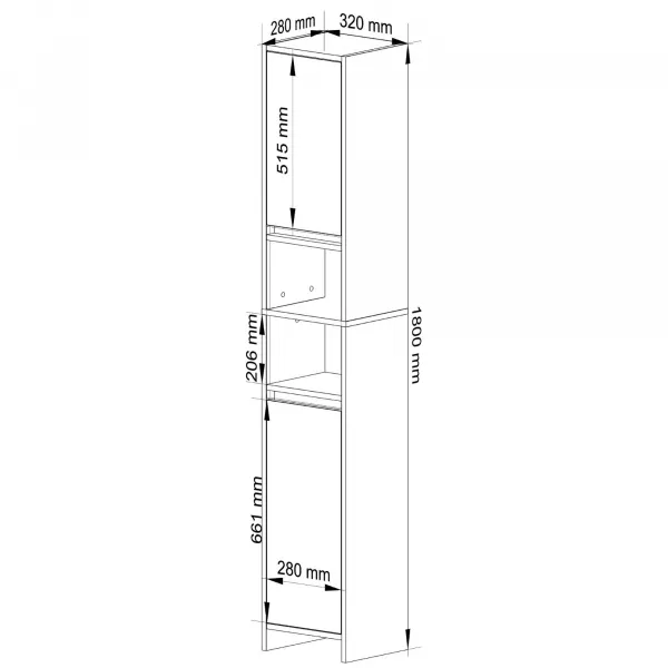 Ak furniture Koupelnová skříňka UNI 180 cm dub artisan