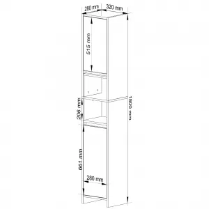 Ak furniture Koupelnová skříňka UNI 180 cm dub artisan