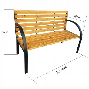 Ak furniture Zahradní lavička DALIA černá/jedlové dřevo