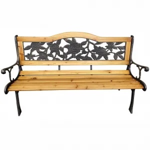 Ak furniture Zahradní lavička ROSA světlé dřevo/černá