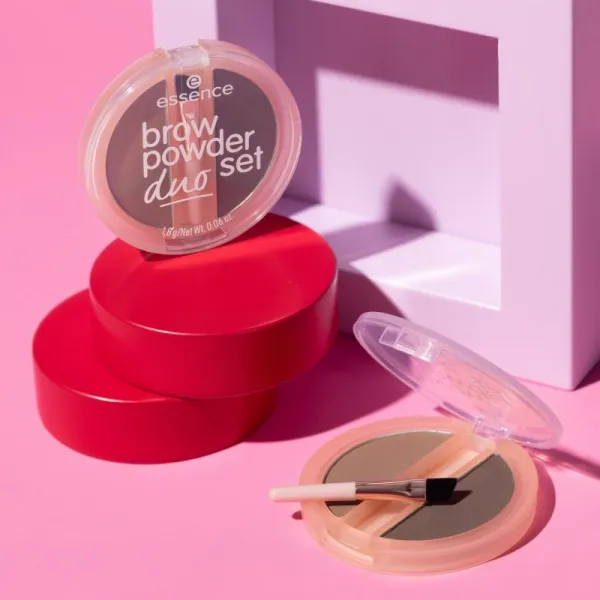 essence Brow Powder Duo sada na obočie odtieň 02 Medium 1.8 g