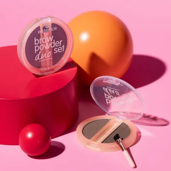essence Brow Powder Duo sada na obočie odtieň 03 Dark 1.8 g
