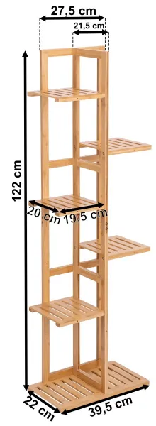 TZB Bambusový květinový stojan HERVEL hnědý