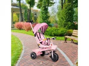 Dětská tříkolka - kočárek Ecotoys HEAVEN 2v1 růžová
