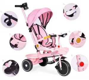 Dětská tříkolka - kočárek Ecotoys HEAVEN 2v1 růžová