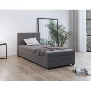 Boxspringová posteľ, jednolôžko, sivá, 110x200, univerzálna, ALEXA