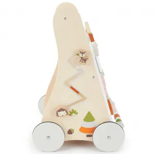 Bieco - Drevená detská chodúľka s aktivitami - lesné zvieratká
