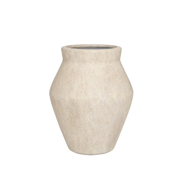Kvetináč Fleuri High, béžový travertín, viac veľkostí - Pottery Pots Velikost: M - ⌀ 55, v. 68 cm