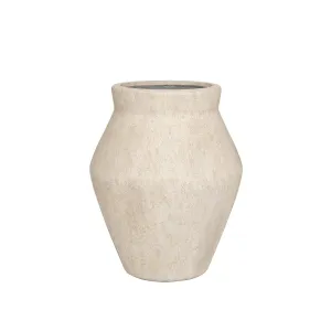 Kvetináč Fleuri High, béžový travertín, viac veľkostí - Pottery Pots Velikost: M - ⌀ 55, v. 68 cm