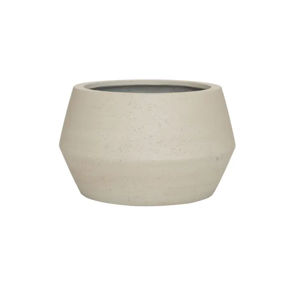 Kvetináč Harley Low, jemná béžová, viac veľkostí - Pottery Pots Velikost: L - ⌀ 53, v. 32 cm