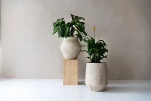 Kvetináč Fleuri, béžový travertín, viac veľkostí - Pottery Pots Velikost: S - ⌀ 46, v. 46 cm