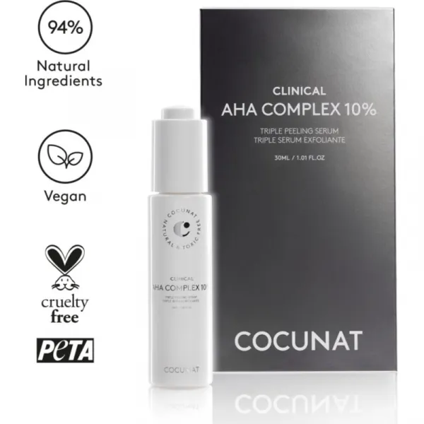 Cocunat Clinical AHA Complex 10% jemné nočné peelingové sérum proti starnutiu 30 ml