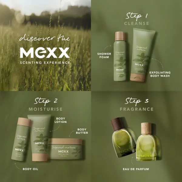 Mexx Inspired Nature telový olej s parfumáciou 100 ml