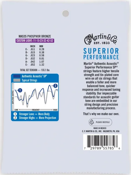 Martin Authentic SP 92/8 Phosphor Bronze Custom Light