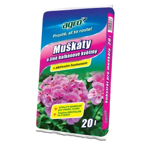 AGRO Substrát pre muškáty a iné balkónové rastliny 20 l