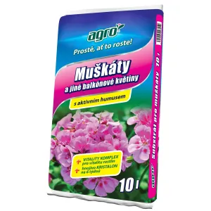 AGRO Substrát pre muškáty a iné balkónové rastliny 10 l