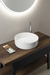 SAPHO - FIASTRA keramické umývadlo na dosku, priemer 40cm, biela FT801