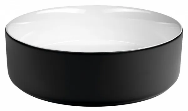 SAPHO - FIASTRA keramické umývadlo na dosku, priemer 40cm, čierna mat FT801B