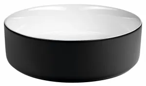 SAPHO - FIASTRA keramické umývadlo na dosku, priemer 40cm, čierna mat FT801B
