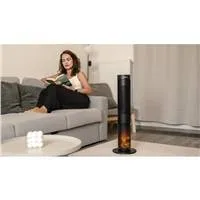 EVOLVEO Salente HotTower, teplovzdušný sloupový ventilátor, černý