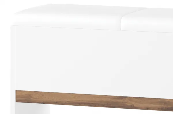 Szynaka Čalúnená lavica Livorno 65 165 cm biela/dub Wotan