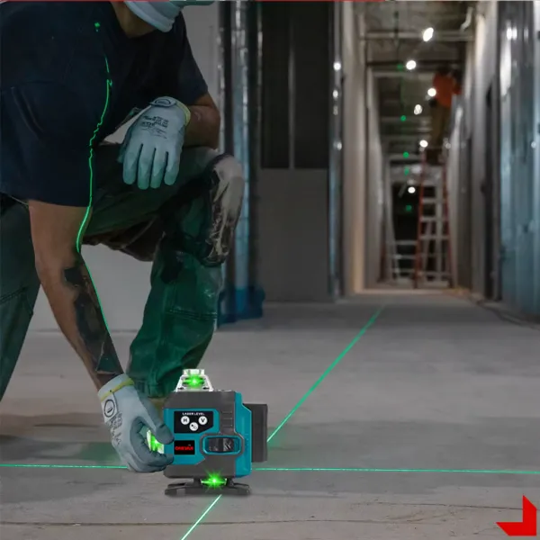 ONEVAN 16Lines 4D laserová samonivelačná vodováha s digitálnym displejom 360° 2 x batéria, kufor, statív v cene