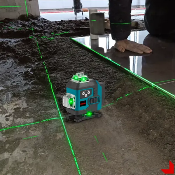 ONEVAN 16Lines 4D laserová samonivelačná vodováha s digitálnym displejom 360° 2 x batéria, kufor, statív v cene