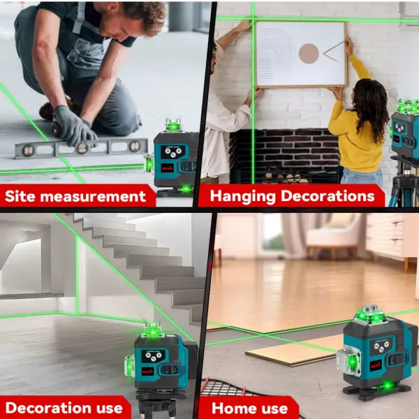 ONEVAN 16Lines 4D laserová samonivelačná vodováha s digitálnym displejom 360° 2 x batéria, kufor, statív v cene