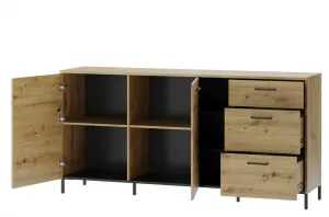 Szynaka Komoda Lucas II 48 180 cm dub Artisan/čierna