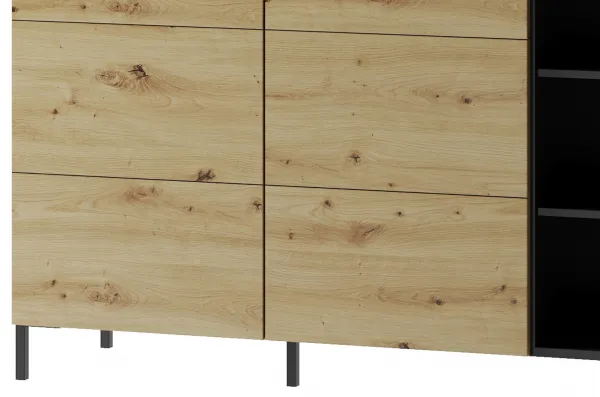 Szynaka Komoda Lucas II 48 180 cm dub Artisan/čierna