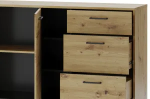 Szynaka Komoda Lucas II 48 180 cm dub Artisan/čierna