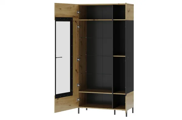 Szynaka Vitrína Lucas II 12 90 cm dub Artisan/čierna