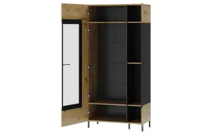 Szynaka Vitrína Lucas II 12 90 cm dub Artisan/čierna