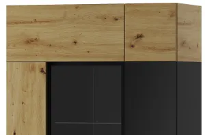 Szynaka Vitrína Lucas II 12 90 cm dub Artisan/čierna