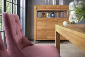 Szynaka Vitrína s barom Latina 48 z masívu 126 cm dub medový