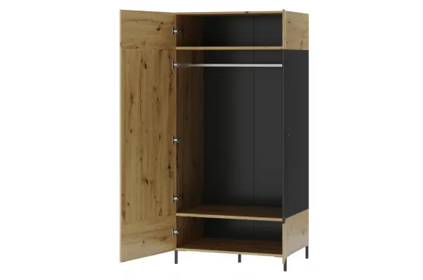 Szynaka Šatníková skriňa Lucas 70 90 cm dub Artisan/čierna