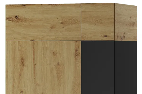 Szynaka Šatníková skriňa Lucas 70 90 cm dub Artisan/čierna