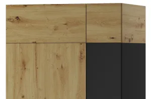 Szynaka Šatníková skriňa Lucas 70 90 cm dub Artisan/čierna