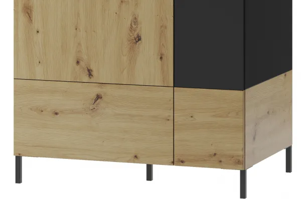 Szynaka Šatníková skriňa Lucas 70 90 cm dub Artisan/čierna