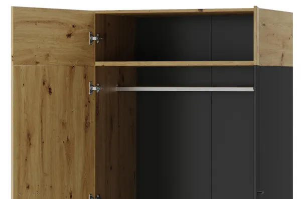 Szynaka Šatníková skriňa Lucas 70 90 cm dub Artisan/čierna