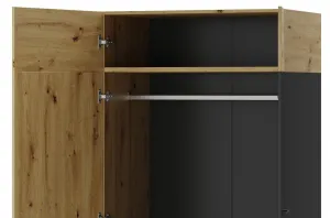 Szynaka Šatníková skriňa Lucas 70 90 cm dub Artisan/čierna