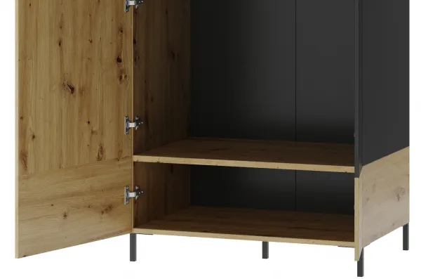 Szynaka Šatníková skriňa Lucas 70 90 cm dub Artisan/čierna