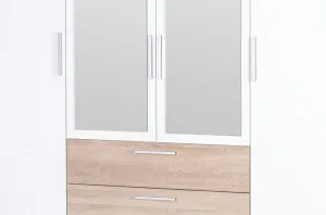 Szynaka Šatníková skriňa Milo 02 187 cm dub sonoma/biela