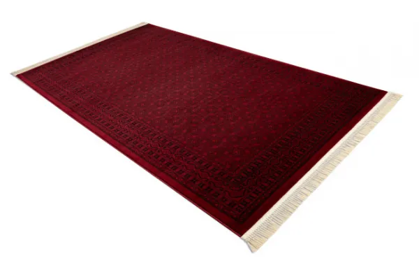 Koberec ORIENT 2958 so strapcami / rám, orientálny / klasický, bordový / čierny