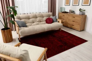 Koberec ORIENT 4722 so strapcami / orientálny, bordový / čierny