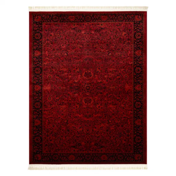 Koberec ORIENT 5125 so strapcami / rám, orientálny / klasický, bordový / čierny