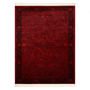 Koberec ORIENT 5125 so strapcami / rám, orientálny / klasický, bordový / čierny